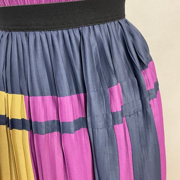 BCBGMAXAZRIA Color Block Dress Arleney Pleated FLAWS Size XXS Women Sleeveless - Picture 13 of 16